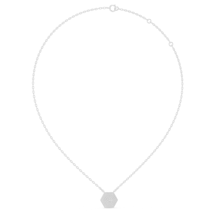 Hexagon Diamond Pendant Necklace - P1131 in Necklace by 18 KARATS INC.