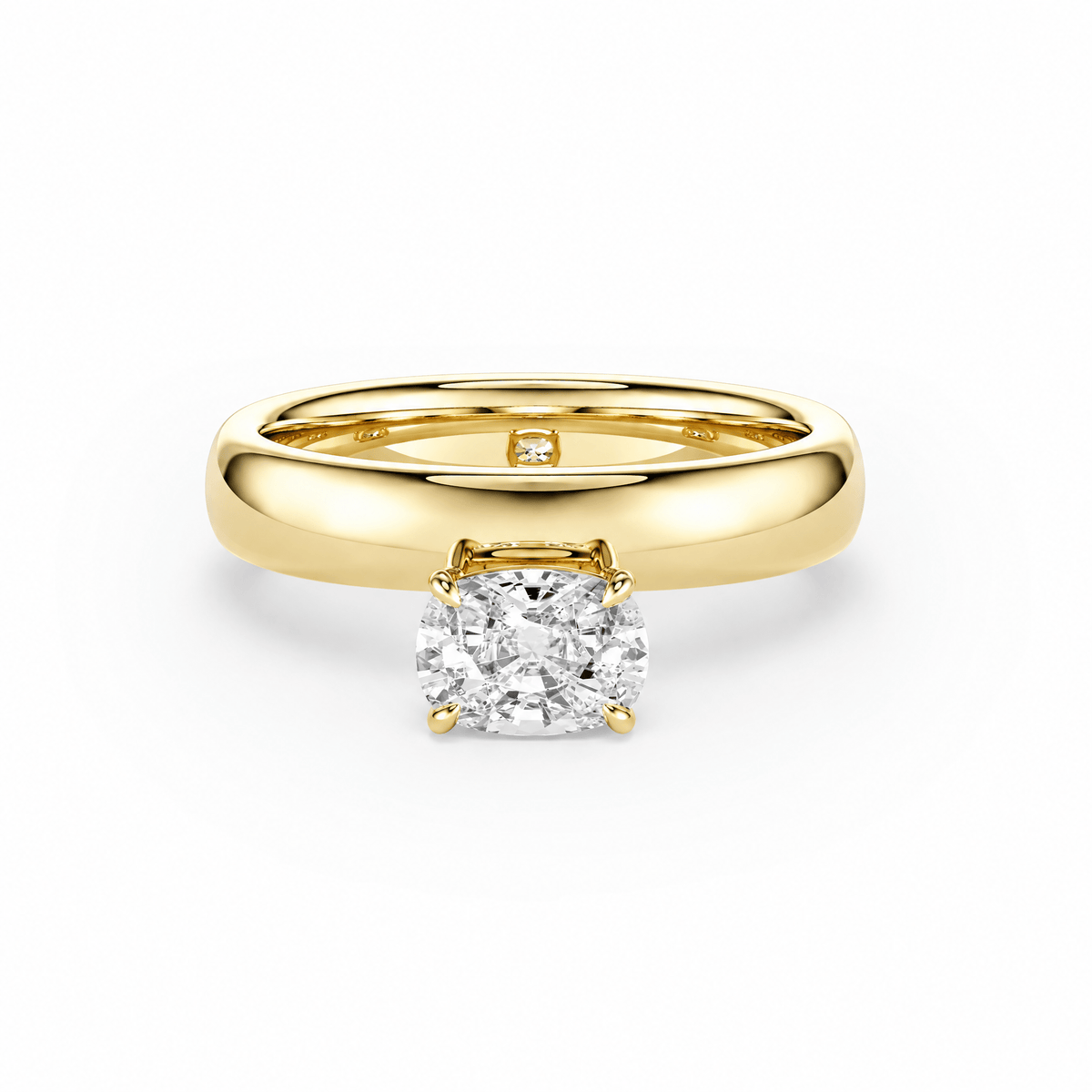 Hover Elongated Cushion Lab Diamond Ring in Ready Rings by 18 KARATS INC.