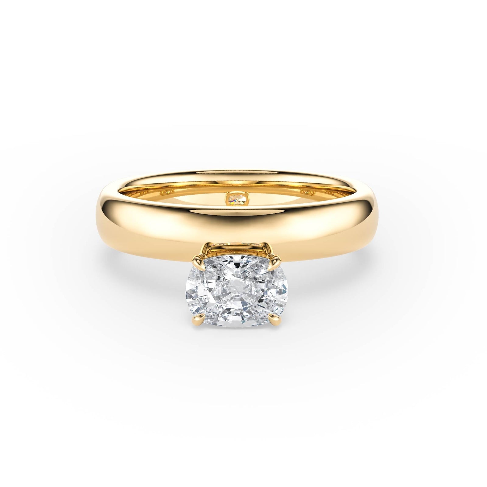 Hover Elongated Cushion Lab Diamond Ring - R1222 in Ready Rings by 18 KARATS INC.