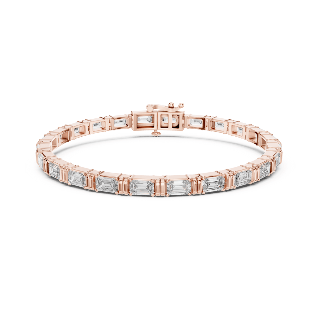 Linear Emerald 8.9 ctw Lab Diamond Tennis Bracelet - BC127 in Bracelet by 18 KARATS INC.