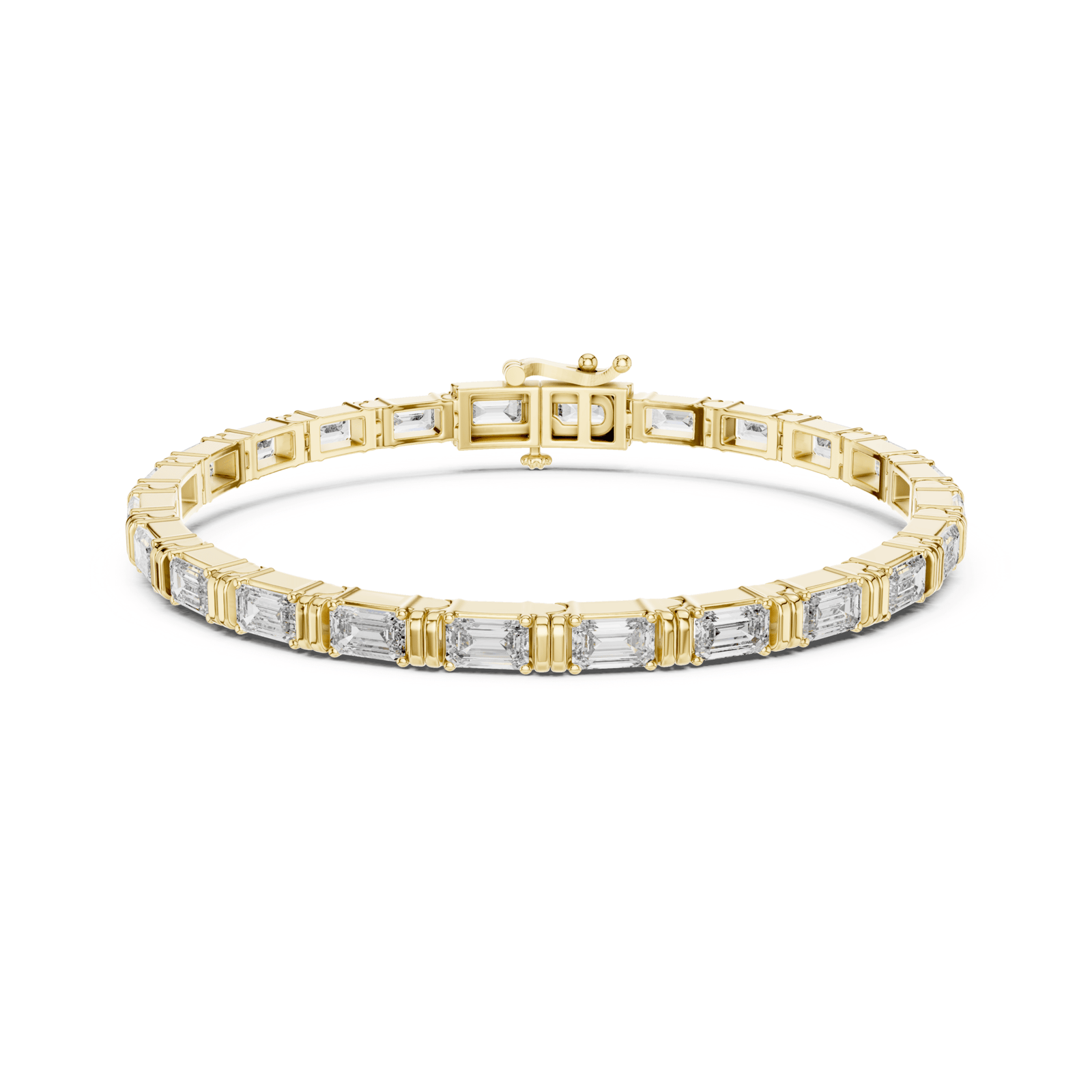 Linear Emerald 8.9 ctw Lab Diamond Tennis Bracelet - BC127 in Bracelet by 18 KARATS INC.