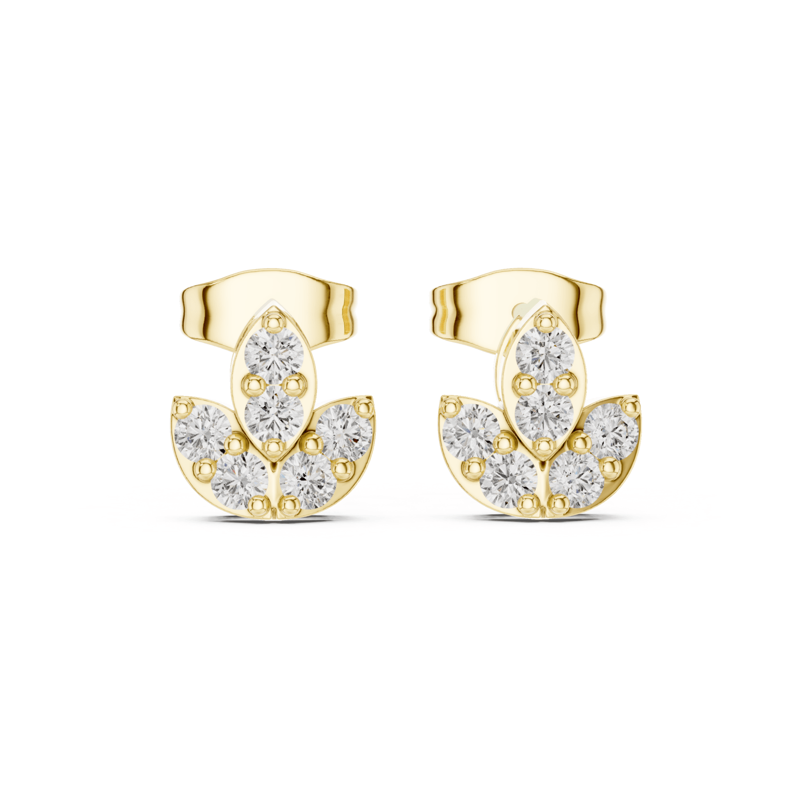 Lotus Cluster 0.35 ctw Diamond Stud Earrings - E1154 in Earrings by 18 KARATS INC.