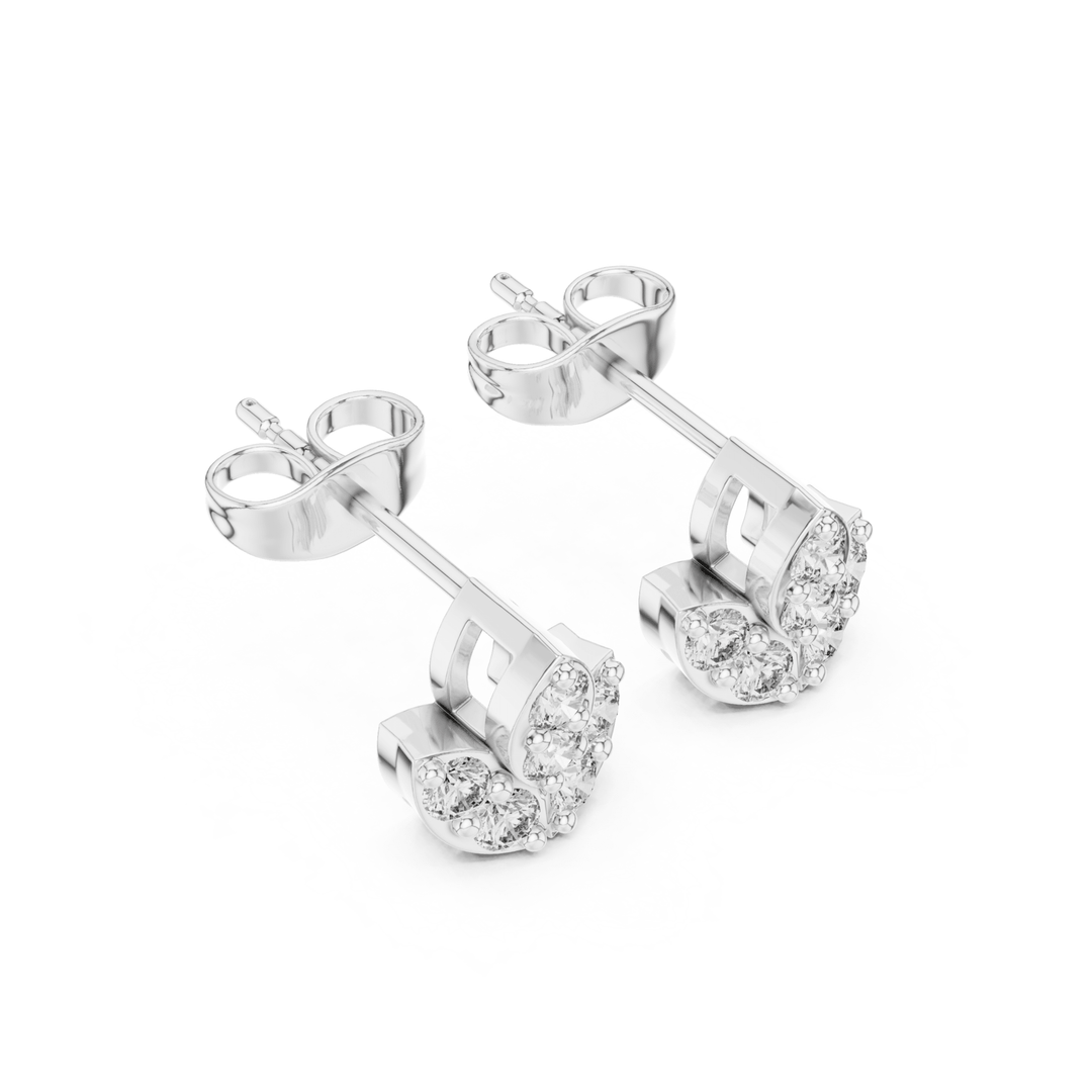 Lotus Cluster 0.35 ctw Diamond Stud Earrings - E1154 in Earrings by 18 KARATS INC.