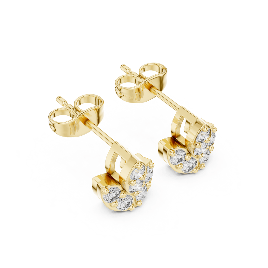Lotus Cluster 0.35 ctw Diamond Stud Earrings - E1154 in Earrings by 18 KARATS INC.