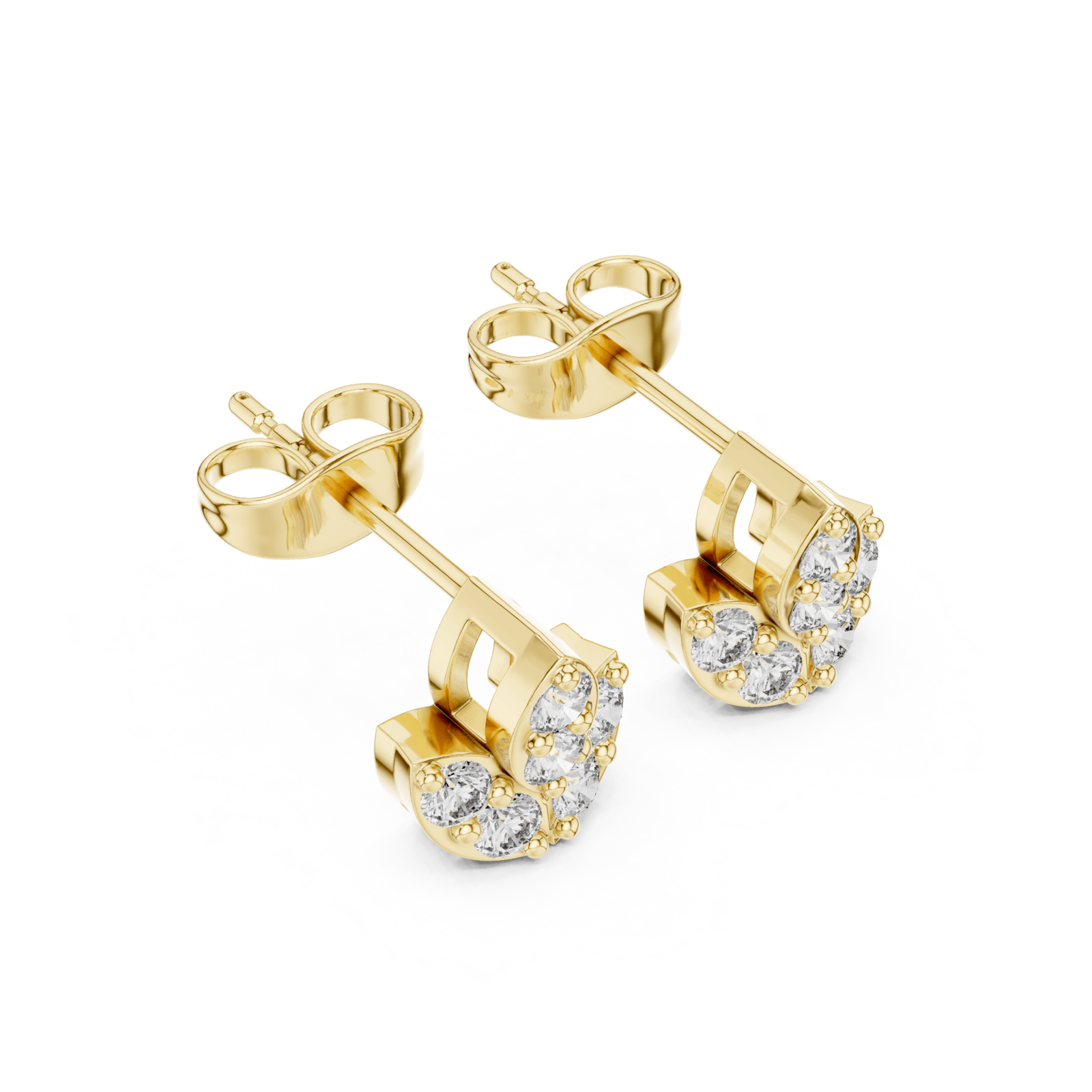 Lotus Cluster 0.35 ctw Diamond Stud Earrings - E1154 in Earrings by 18 KARATS INC.
