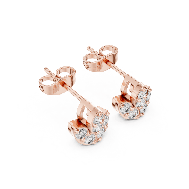 Lotus Cluster 0.35 ctw Diamond Stud Earrings - E1154 in Earrings by 18 KARATS INC.