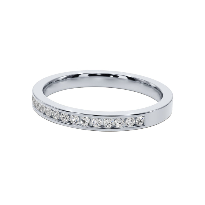 Love Story Channel Wedding Band — B1001 in Wedding Bands by 18 KARATS