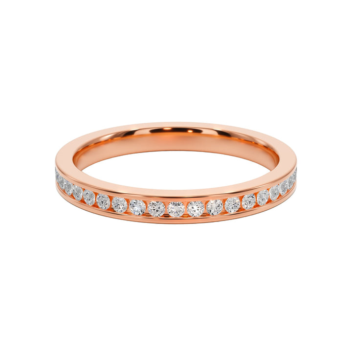 Love Story Channel Wedding Band — B1001 in Wedding Bands by 18 KARATS