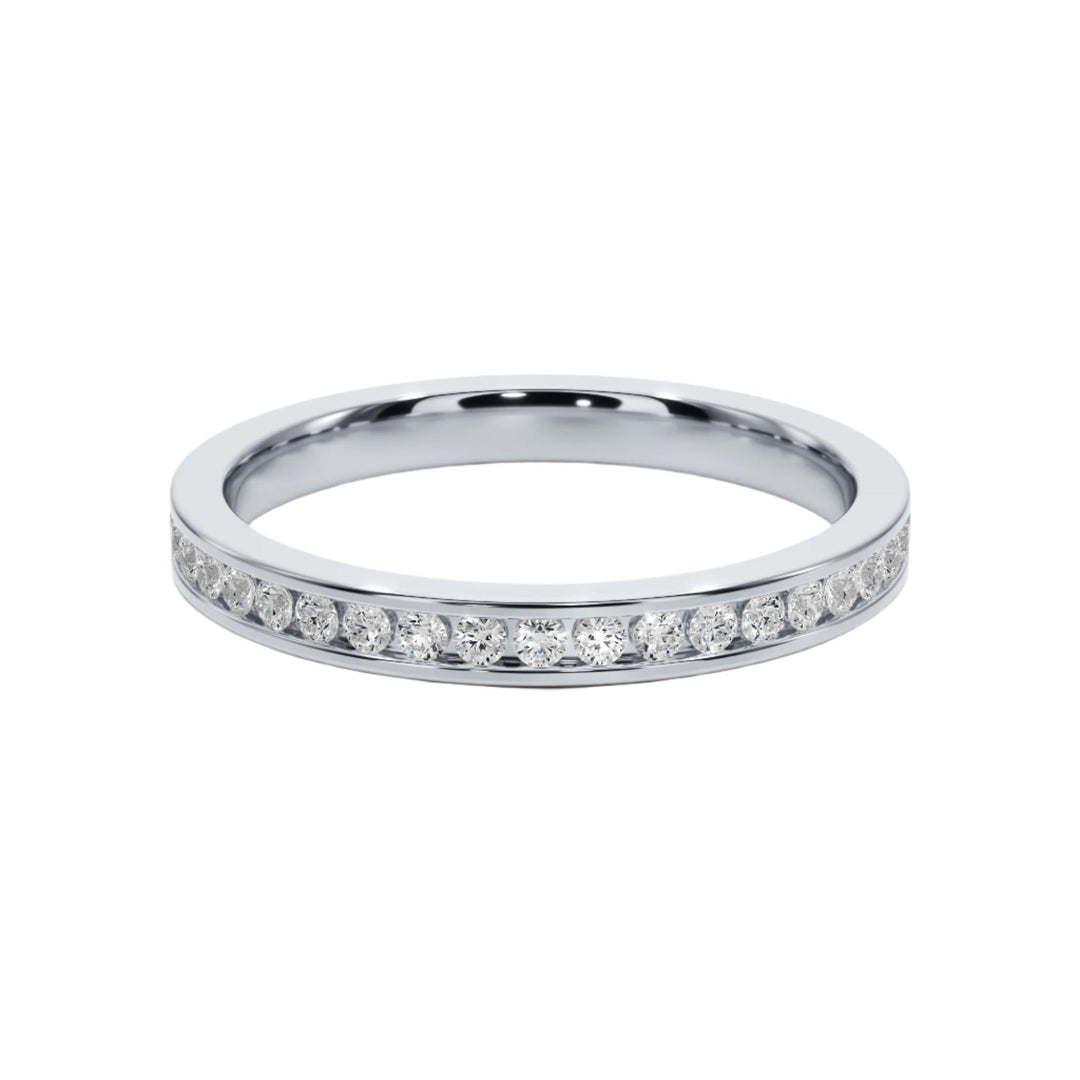 Love Story Channel Wedding Band — B1001 in Wedding Bands by 18 KARATS