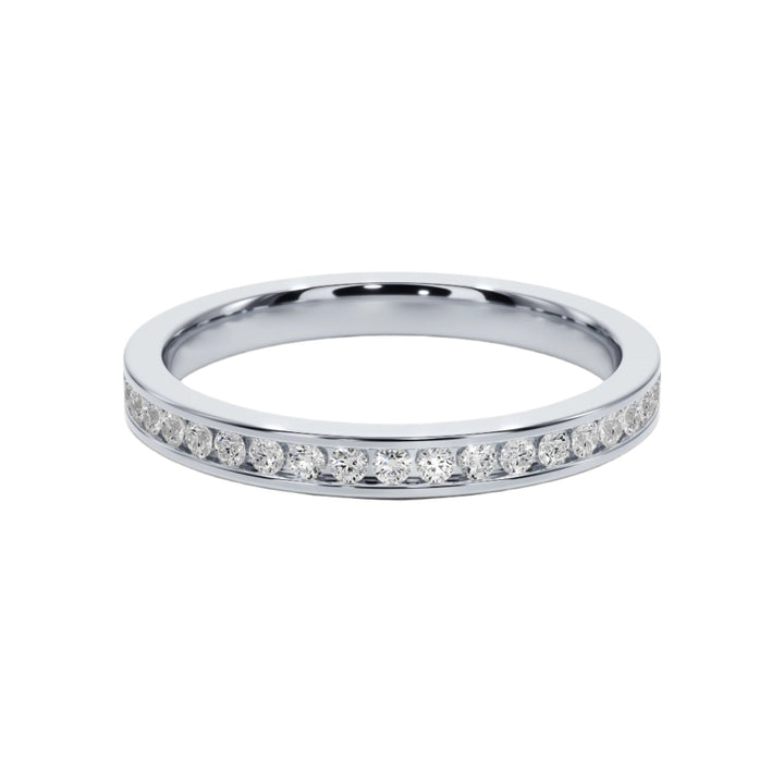 Love Story Channel Wedding Band — B1001 in Wedding Bands by 18 KARATS