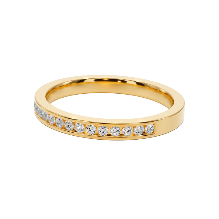 Love Story Channel Wedding Band — B1001 in Wedding Bands by 18 KARATS