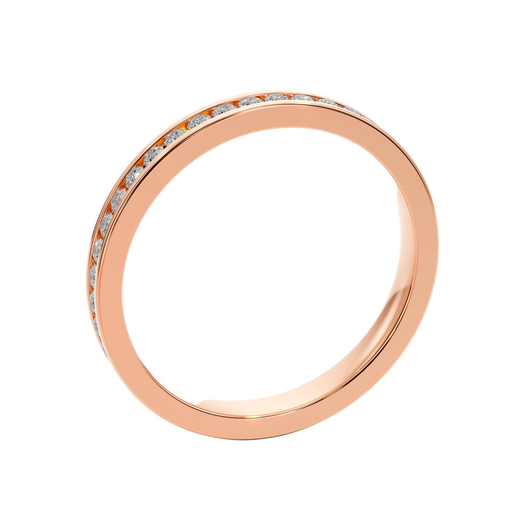 Love Story Channel Wedding Band — B1001 in Wedding Bands by 18 KARATS