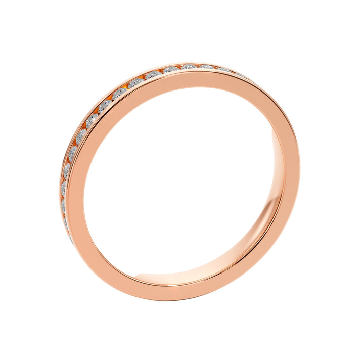 Love Story Channel Wedding Band — B1001 in Wedding Bands by 18 KARATS