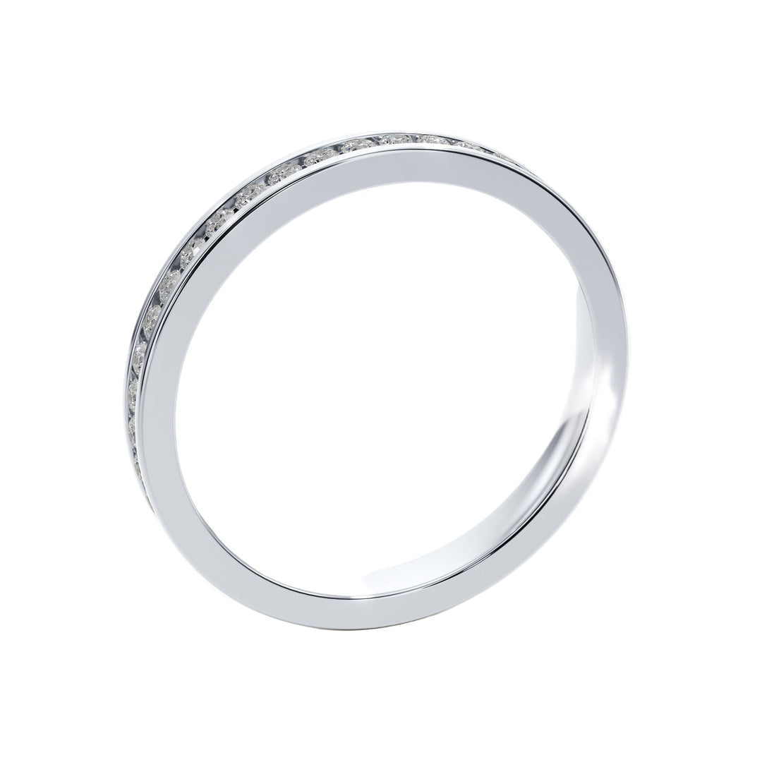 Love Story Channel Wedding Band — B1001 in Wedding Bands by 18 KARATS