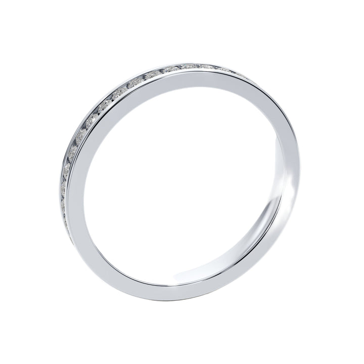 Love Story Channel Wedding Band — B1001 in Wedding Bands by 18 KARATS