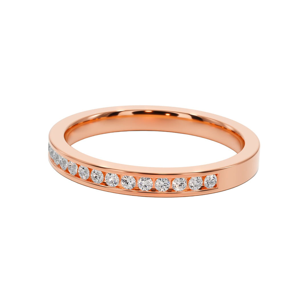 Love Story Channel Wedding Band — B1001 in Wedding Bands by 18 KARATS