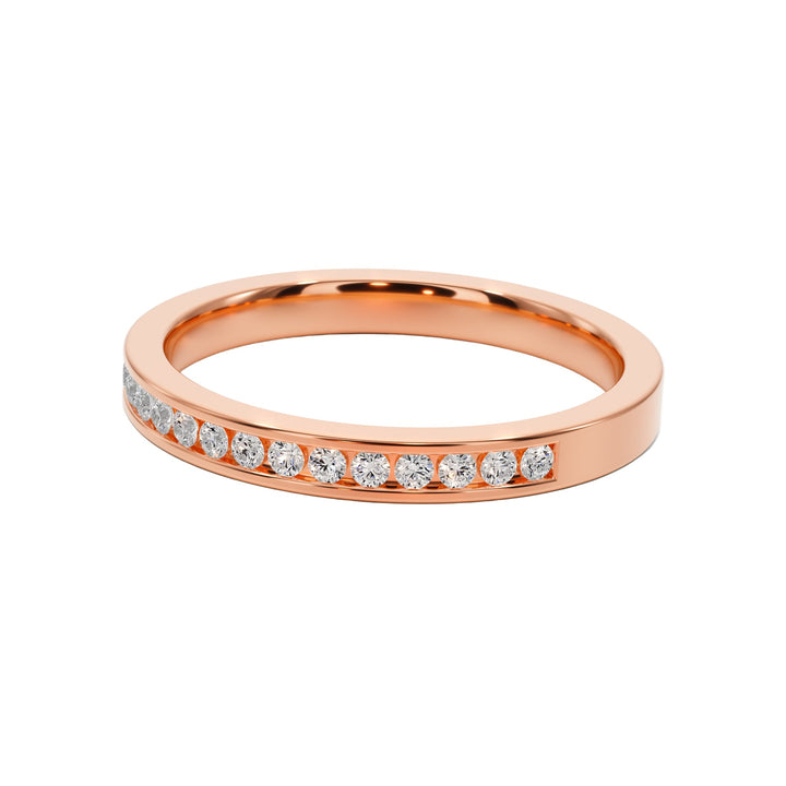 Love Story Channel Wedding Band — B1001 in Wedding Bands by 18 KARATS