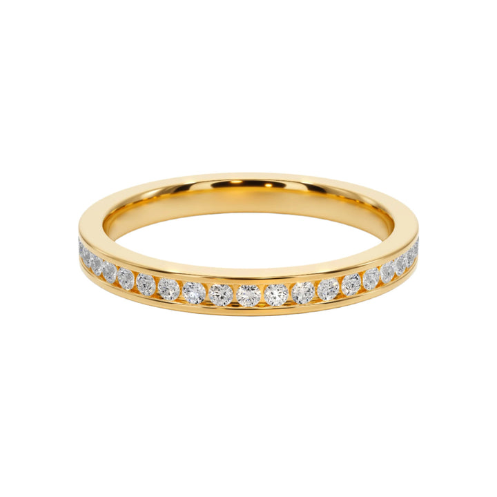 Love Story Channel Wedding Band — B1001 in Wedding Bands by 18 KARATS