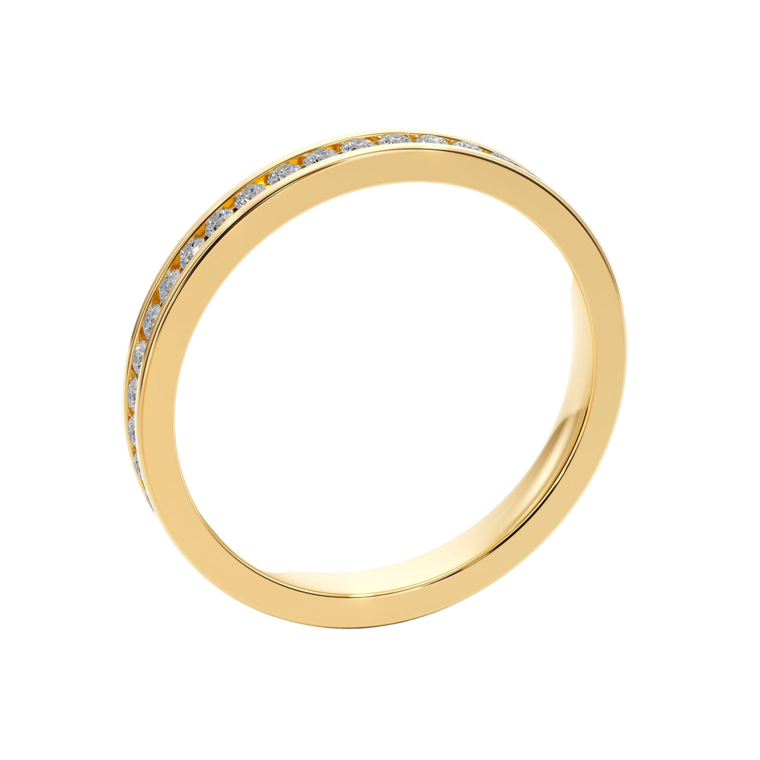 Love Story Channel Wedding Band — B1001 in Wedding Bands by 18 KARATS