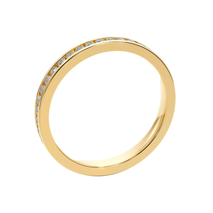 Love Story Channel Wedding Band — B1001 in Wedding Bands by 18 KARATS