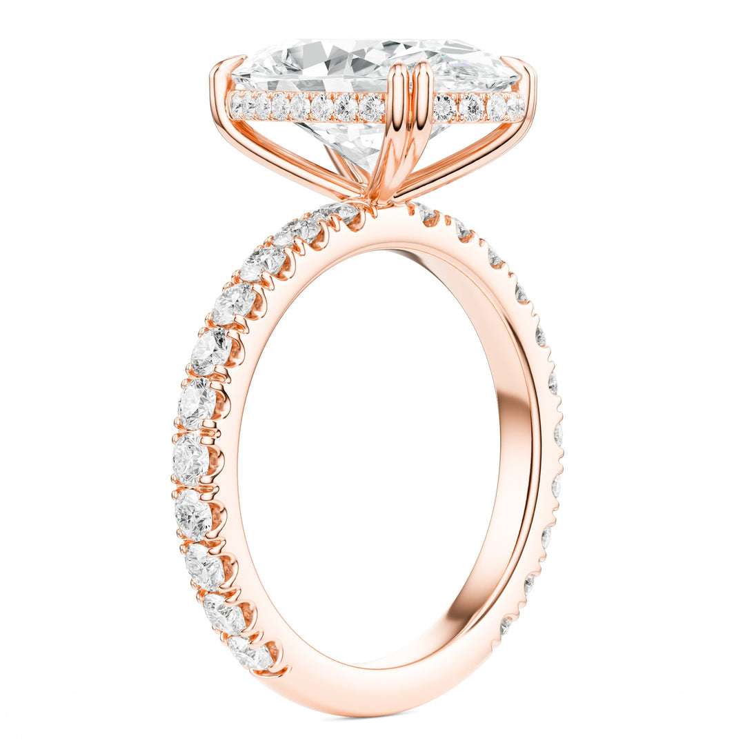 Lumière Oval Diamond Pavé Engagement Ring in Ring by 18 KARATS INC.