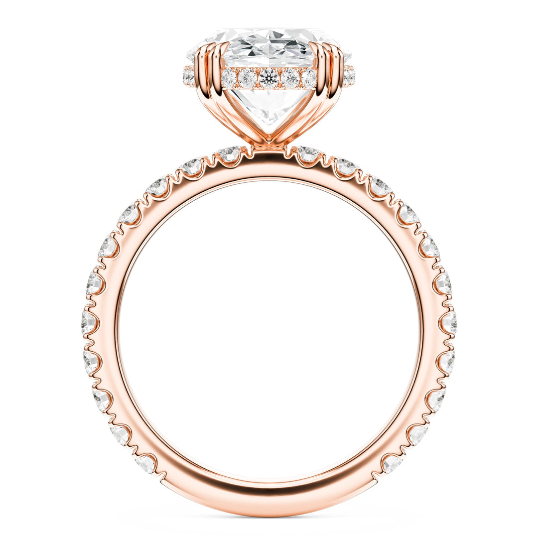 Lumière Oval Diamond Pavé Engagement Ring in Ring by 18 KARATS INC.