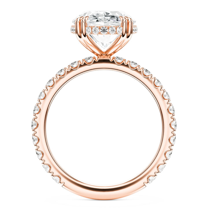 Lumière Oval Diamond Pavé Engagement Ring in Ring by 18 KARATS INC.