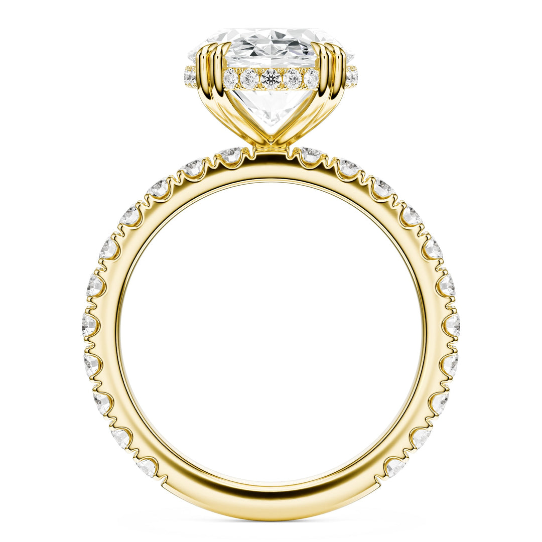 Lumière Oval Diamond Pavé Engagement Ring in Ring by 18 KARATS INC.