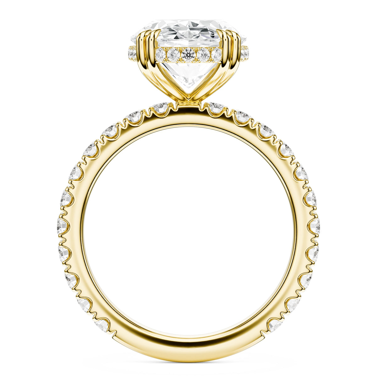 Lumière Oval Diamond Pavé Engagement Ring in Ring by 18 KARATS INC.