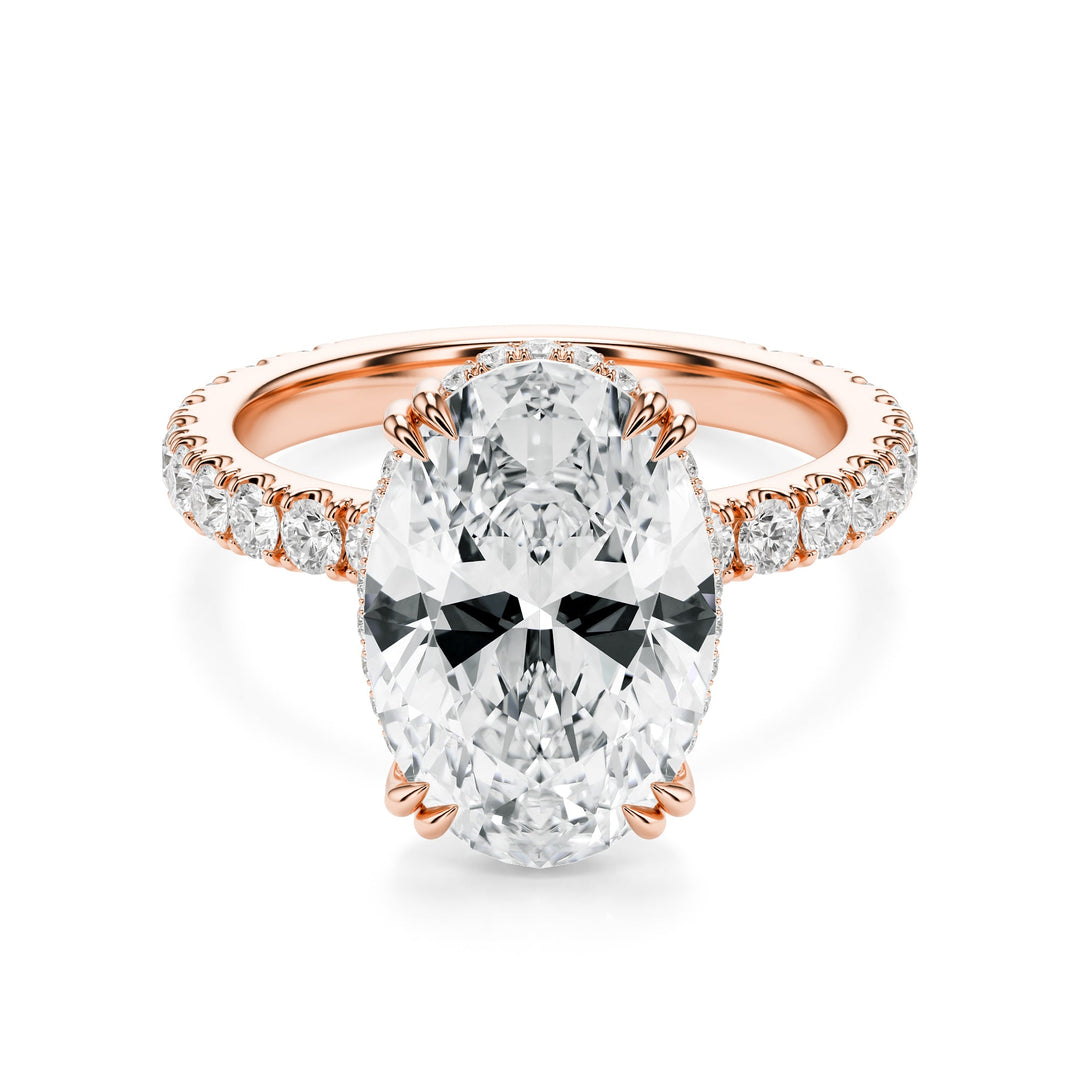 Lumière Oval Diamond Pavé Engagement Ring in Ring by 18 KARATS INC.