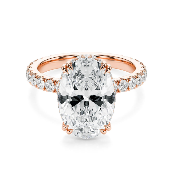 Lumière Oval Diamond Pavé Engagement Ring in Ring by 18 KARATS INC.