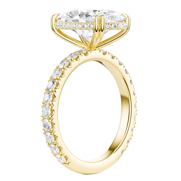 Lumière Oval Diamond Pavé Engagement Ring in Ring by 18 KARATS INC.