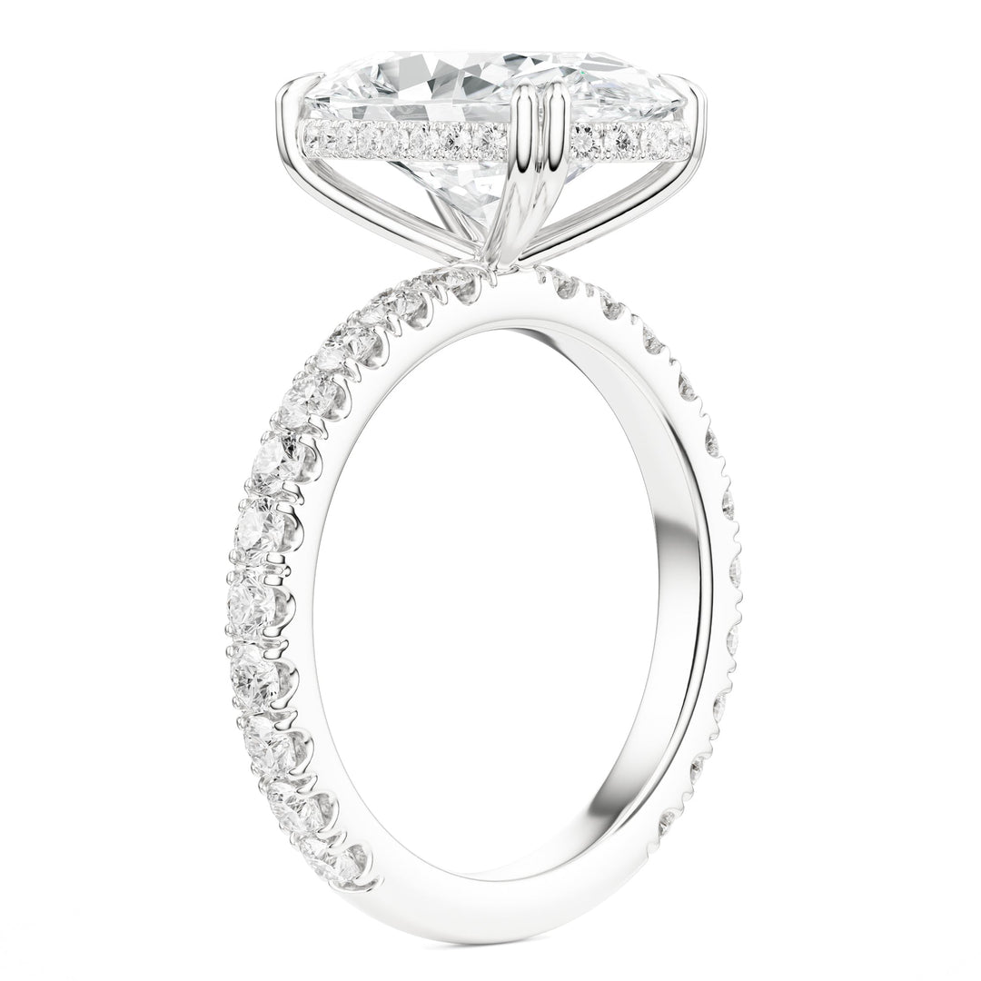 Lumière Oval Diamond Pavé Engagement Ring in Ring by 18 KARATS INC.