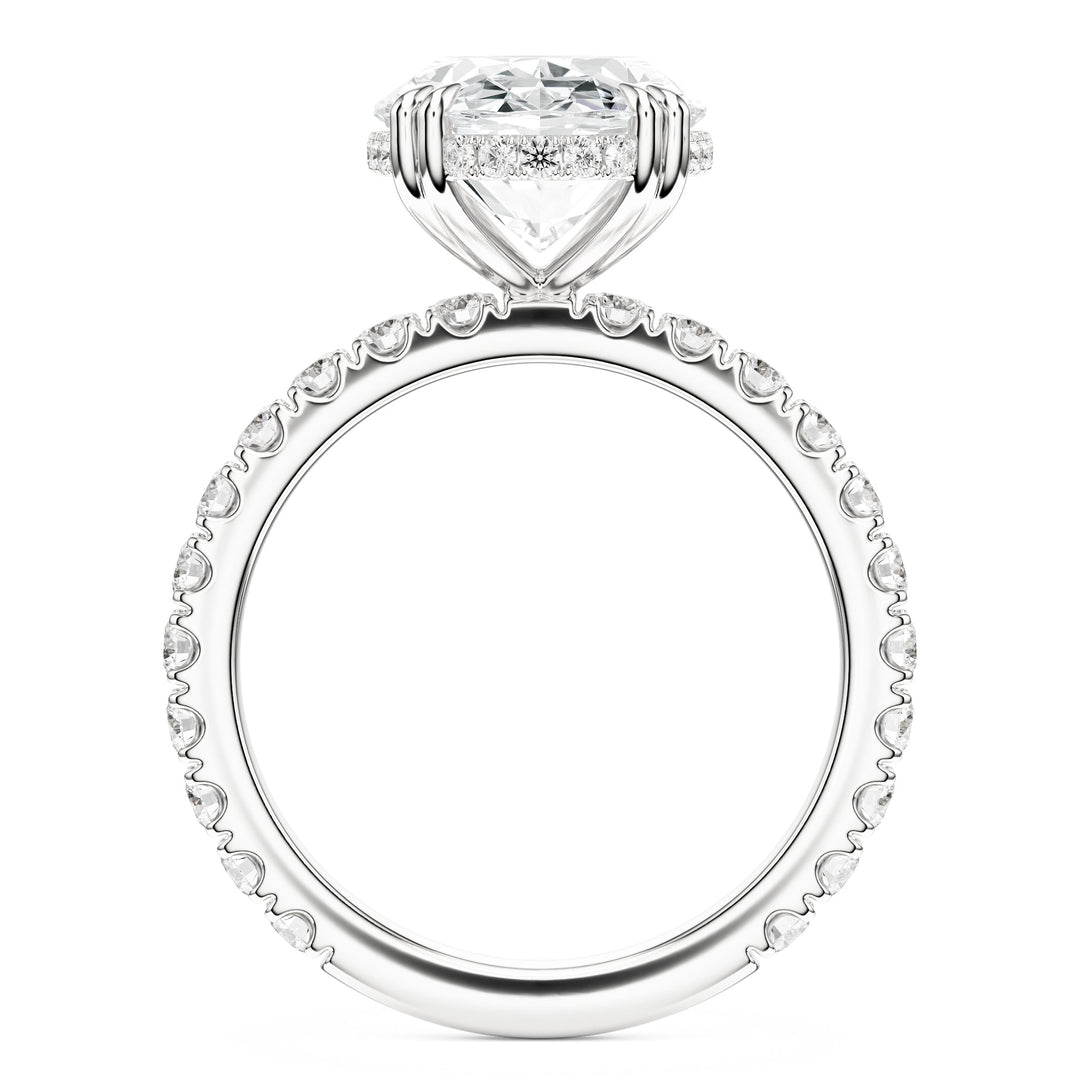 Lumière Oval Diamond Pavé Engagement Ring in Ring by 18 KARATS INC.