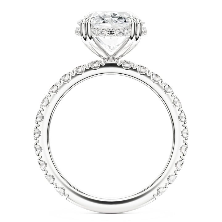Lumière Oval Diamond Pavé Engagement Ring in Ring by 18 KARATS INC.