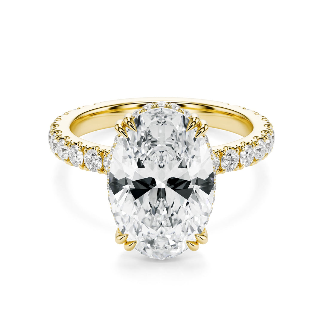Lumière Oval Diamond Pavé Engagement Ring in Ring by 18 KARATS INC.