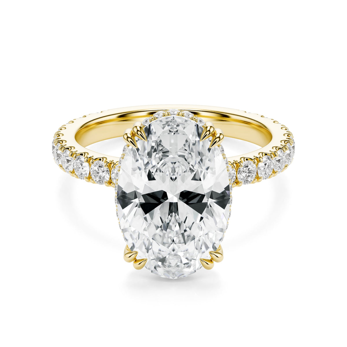 Lumière Oval Diamond Pavé Engagement Ring in Ring by 18 KARATS INC.