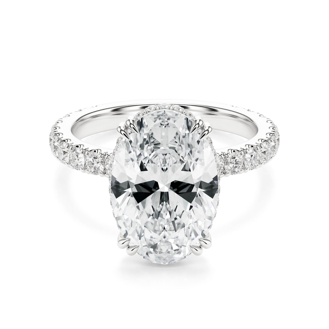 Lumière Oval Diamond Pavé Engagement Ring in Ring by 18 KARATS INC.