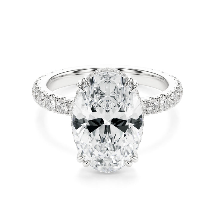 Lumière Oval Diamond Pavé Engagement Ring in Ring by 18 KARATS INC.
