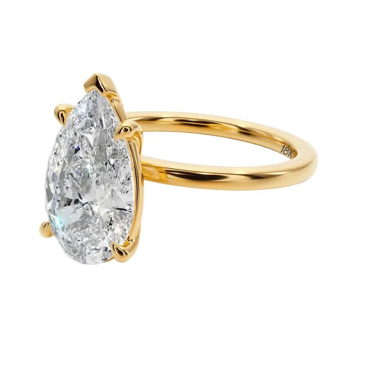 Luminous Tear Solitaire Engagement - R1012 in Ring by 18 KARATS