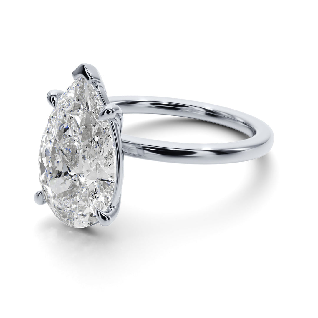 Luminous Tear Solitaire Engagement - R1012 in Ring by 18 KARATS