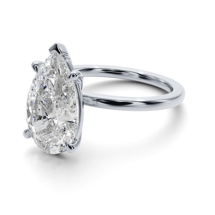 Luminous Tear Solitaire Engagement - R1012 in Ring by 18 KARATS