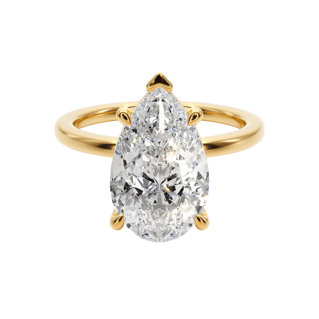 Luminous Tear Solitaire Engagement - R1012 in Ring by 18 KARATS