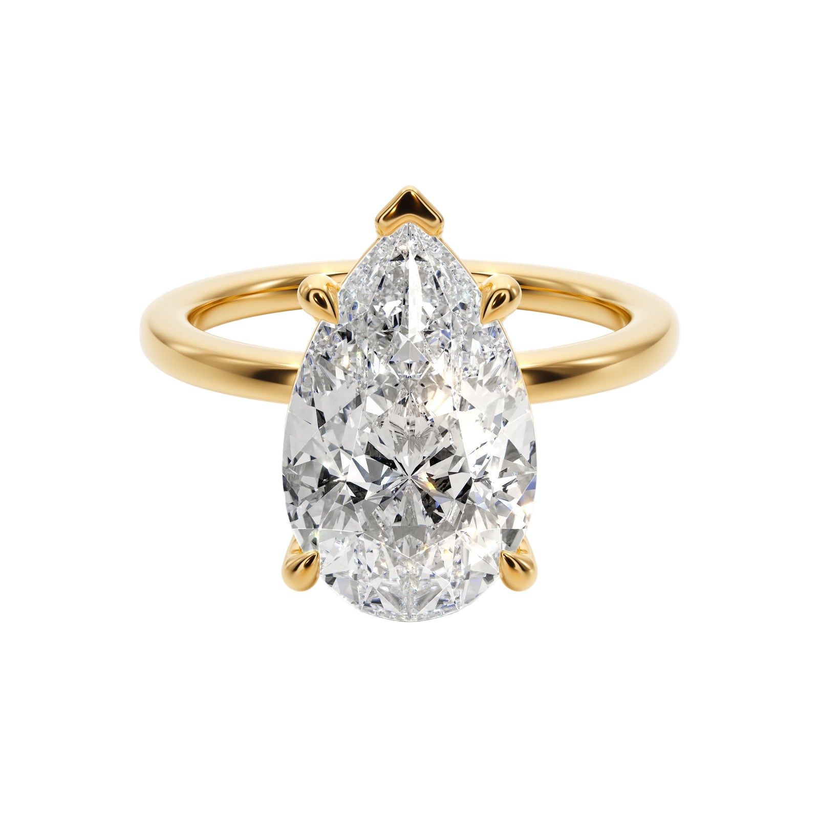Luminous Tear Solitaire Engagement - R1012 in Ring by 18 KARATS