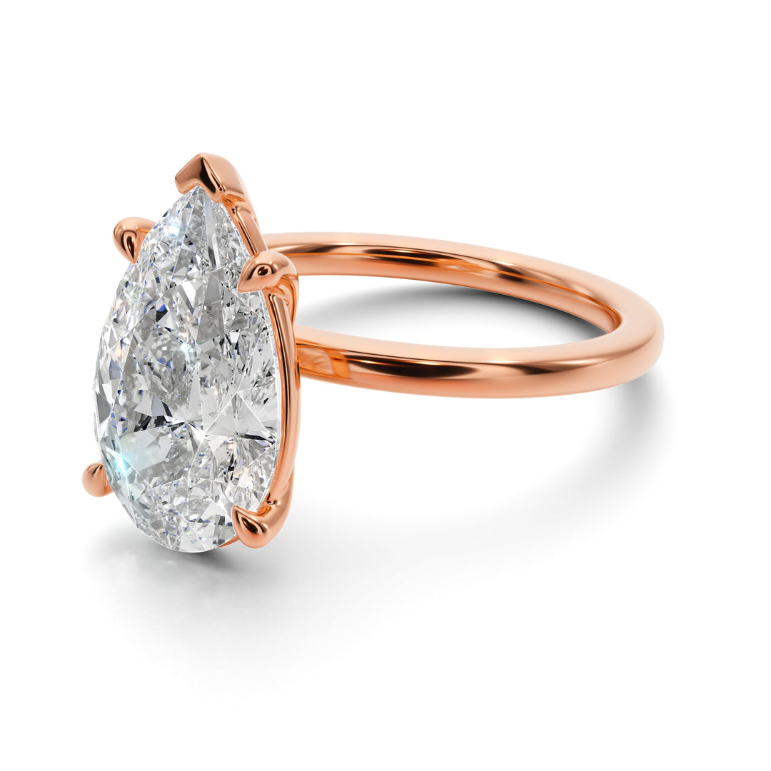 Luminous Tear Solitaire Engagement - R1012 in Ring by 18 KARATS
