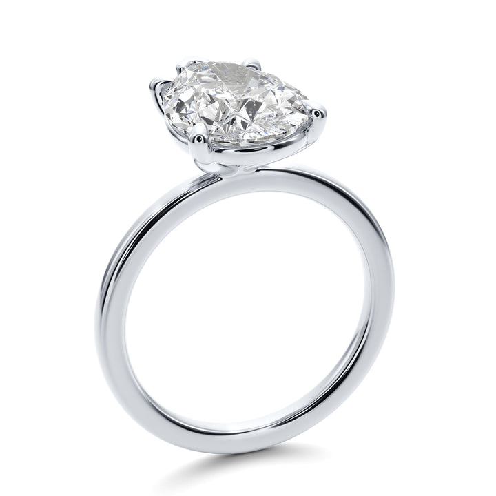 Luminous Tear Solitaire Engagement - R1012 in Ring by 18 KARATS