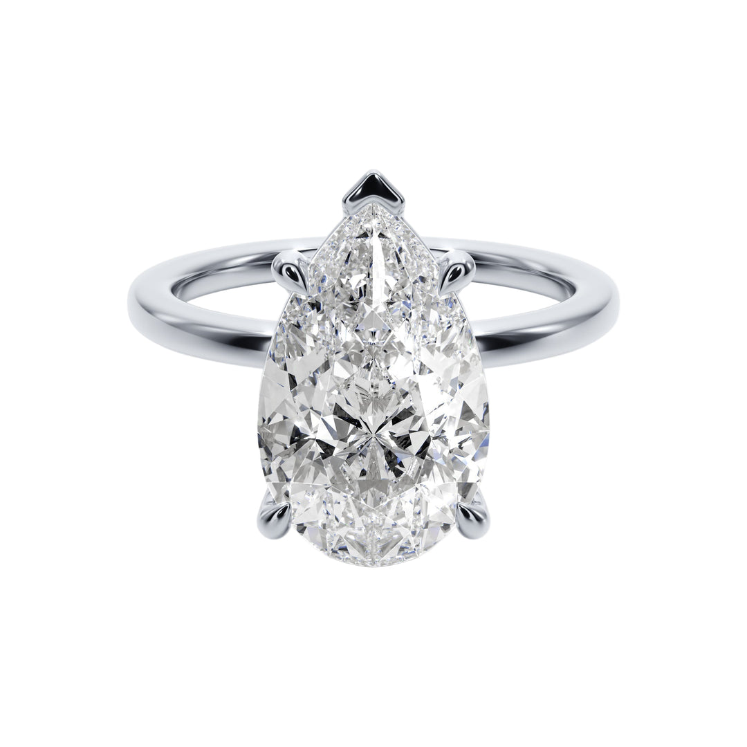 Luminous Tear Solitaire Engagement - R1012 in Ring by 18 KARATS