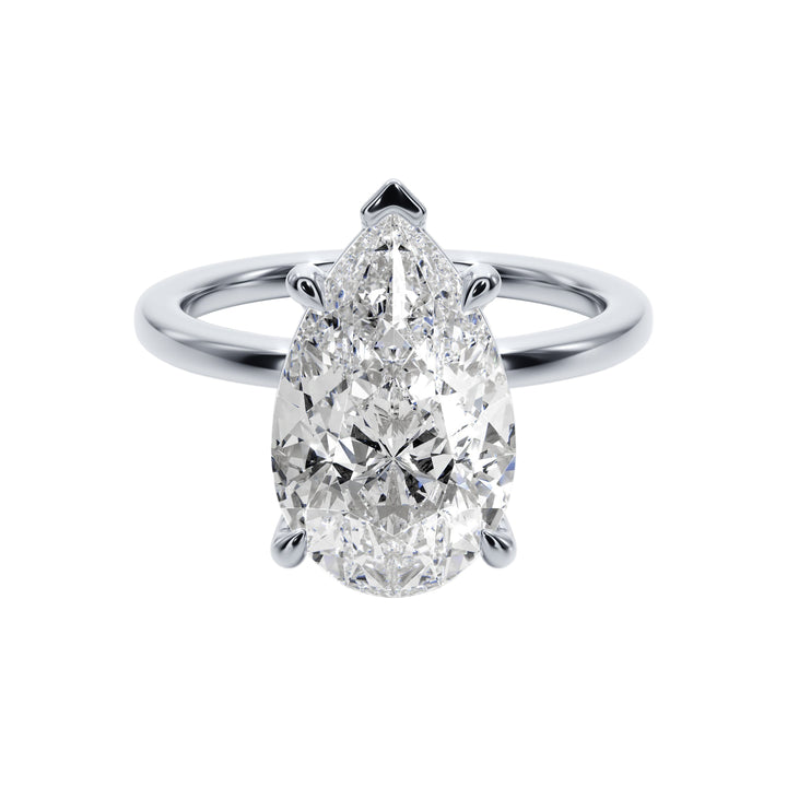 Luminous Tear Solitaire Engagement - R1012 in Ring by 18 KARATS