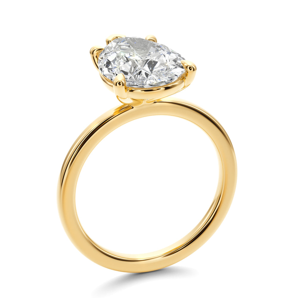 Luminous Tear Solitaire Engagement - R1012 in Ring by 18 KARATS