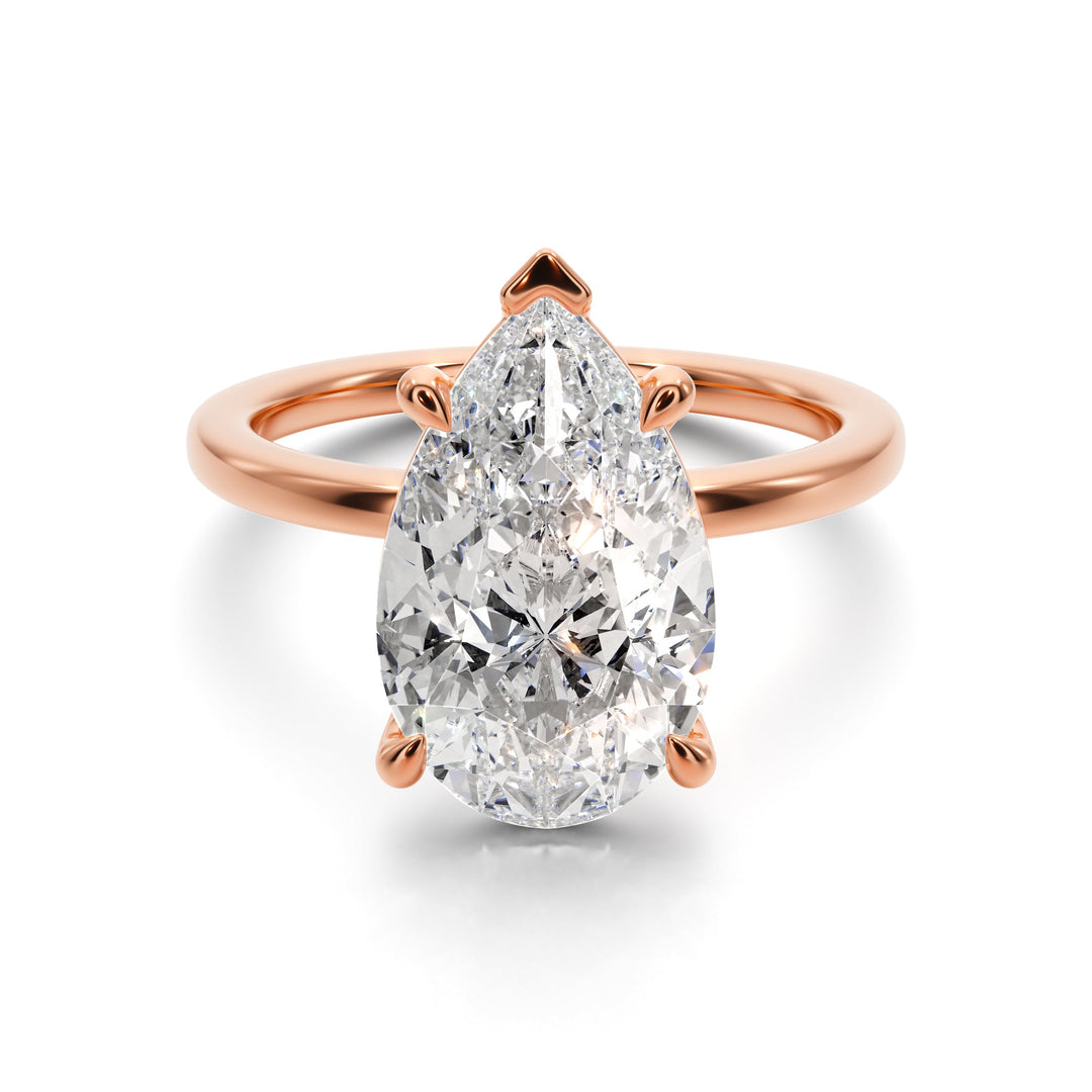 Luminous Tear Solitaire Engagement - R1012 in Ring by 18 KARATS